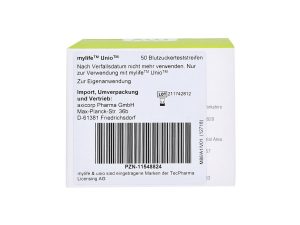 Pharmazeutische Verpackung, welche mithilfe eines Klebeetikettes neu etikettiert wurde